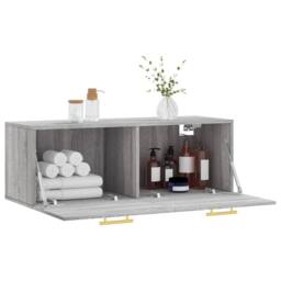 Berkfield Home Wall Cabinet Grey Sonoma 100x36.5x35 cm Engineered Wood - thumbnail 4