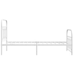 Berkfield Home Metal Bed Frame without Mattress with Footboard White 80x200cm - Size: 80x200 cm - thumbnail 5