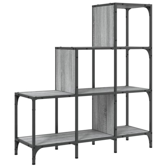 Berkfield Home Bookcase Grey Sonoma 92x30x102 cm Engineered Wood & Metal - Size: 92 x 30 x 102 cm - image 1
