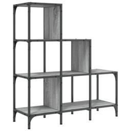 Berkfield Home Bookcase Grey Sonoma 92x30x102 cm Engineered Wood & Metal - Size: 92 x 30 x 102 cm - thumbnail 7