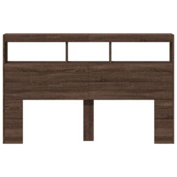 Berkfield Home Headboard Cabinet with LED Brown Oak 160x17x102 cm - Size: 160 x 17 x 102 cm - thumbnail 6