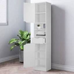 Havendro Bathroom Tallboy, Slim White Storage Cabinet - thumbnail 3
