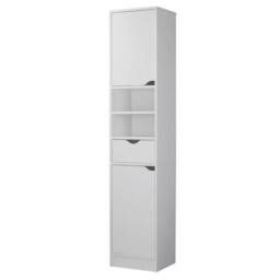 Havendro Bathroom Tallboy, Slim White Storage Cabinet - thumbnail 1
