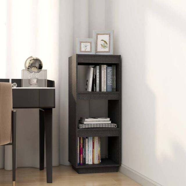 Berkfield Home Beautiful Book Cabinet/Room Divider Grey 40x35x103 cm Solid Pinewood - Size: 40 x 35 x 103 cm - image 1