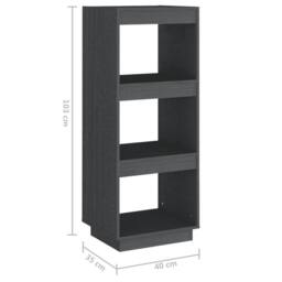Berkfield Home Beautiful Book Cabinet/Room Divider Grey 40x35x103 cm Solid Pinewood - Size: 40 x 35 x 103 cm - thumbnail 8