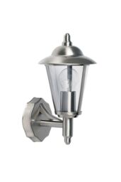 Netlighting Klien 1 Light Outdoor Wall Lantern Polished Stainless Steel Clear Polycarbonate IP44 E27 in Grey - thumbnail 5