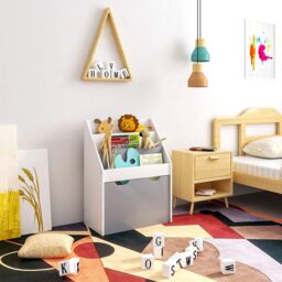 Xample Kids Bookshelf, Toy Organiser with Removable Storage Drawer, Children's bookcase in White - thumbnail 3