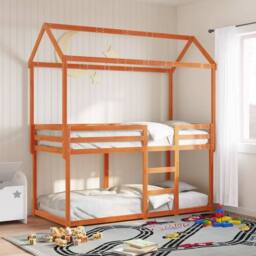 Berkfield Home Bunk Bed without Mattress Wax Brown 90x200 cm Solid Wood Pine