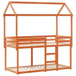 Berkfield Home Bunk Bed without Mattress Wax Brown 90x200 cm Solid Wood Pine - thumbnail 3