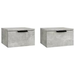 Berkfield Home Wall-mounted Bedside Cabinets 2 pcs Concrete Grey 34x30x20 cm - Size: 34 x 30 x 20 cm - thumbnail 2