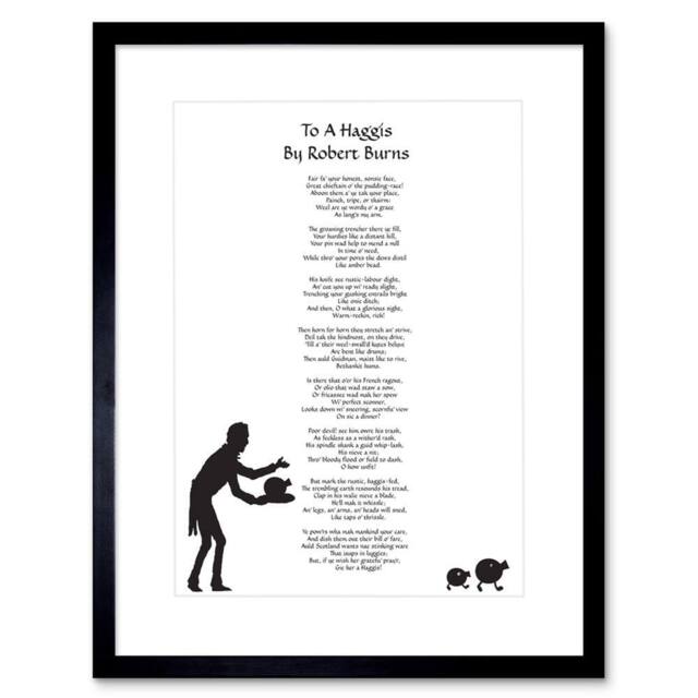 "Artery8 To A Haggis Robert Burns Scotland Edinburgh 12x16"" Framed Art Print in White - Size: W12"" x H16""" - image 1