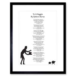"Artery8 To A Haggis Robert Burns Scotland Edinburgh 12x16"" Framed Art Print in White - Size: W12"" x H16""" - thumbnail 1