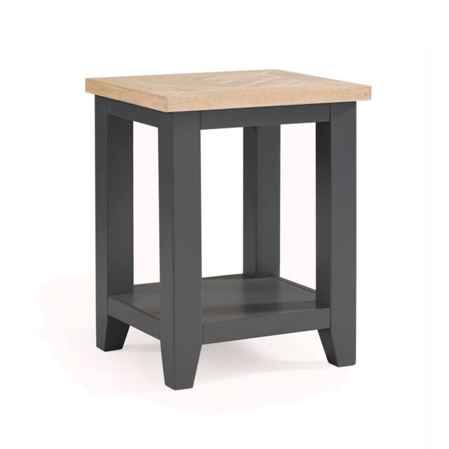 Cheshire Dunvegan Lamp Table in Dark Grey & Oak - image 1