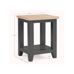 Cheshire Dunvegan Lamp Table in Dark Grey & Oak - thumbnail 5