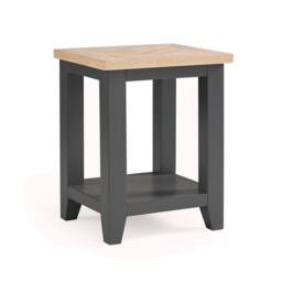 Cheshire Dunvegan Lamp Table in Dark Grey & Oak - thumbnail 1