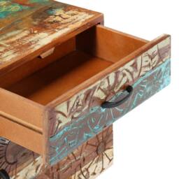 Berkfield Home Hand Carved Bedside Cabinet 40x30x50 cm Solid Reclaimed Wood - Size: 40 x 30 x 50 cm - thumbnail 7