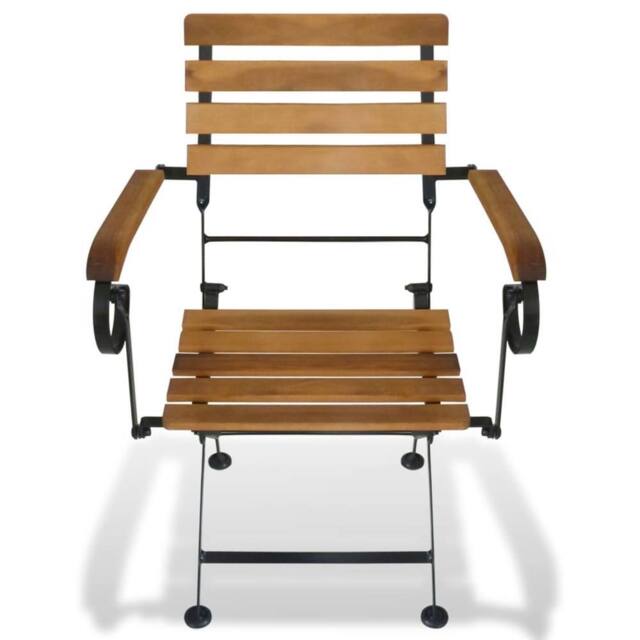 Berkfield Home Classic Folding Garden Chairs 2 pcs Steel & Solid Acacia Wood in Brown - image 1