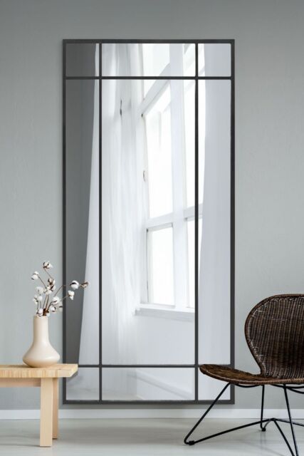 "MirrorOutlet Black Contemporary Wall & Leaner Mirror 71"" X 33"" (180 x 85CM) - Size: 1 Pack" - image 1