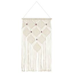 Berkfield Home Macrame Wall Hanger 40x80 cm Cotton in Cream - thumbnail 2