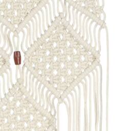 Berkfield Home Macrame Wall Hanger 40x80 cm Cotton in Cream - thumbnail 5