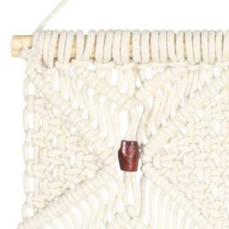 Berkfield Home Macrame Wall Hanger 40x80 cm Cotton in Cream - thumbnail 4
