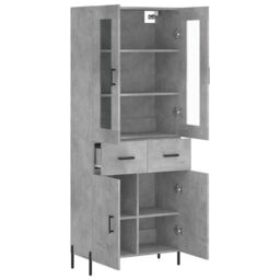 Berkfield Home Highboard Concrete Grey 69.5x34x180 cm Engineered Wood - thumbnail 4
