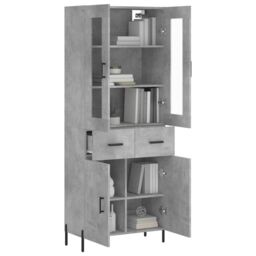 Berkfield Home Highboard Concrete Grey 69.5x34x180 cm Engineered Wood - thumbnail 3