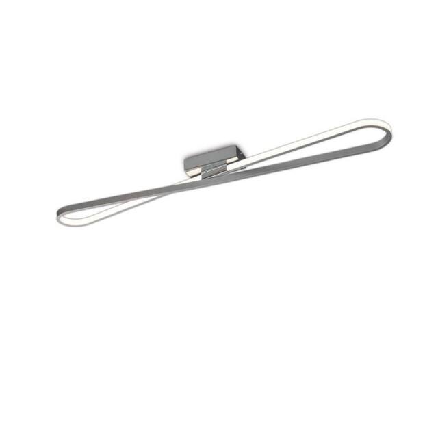 Netlighting Bucle Flush Ceiling Light 36W LED 3000K 3150lm Chrome Frosted Acrylic in Silver - image 1