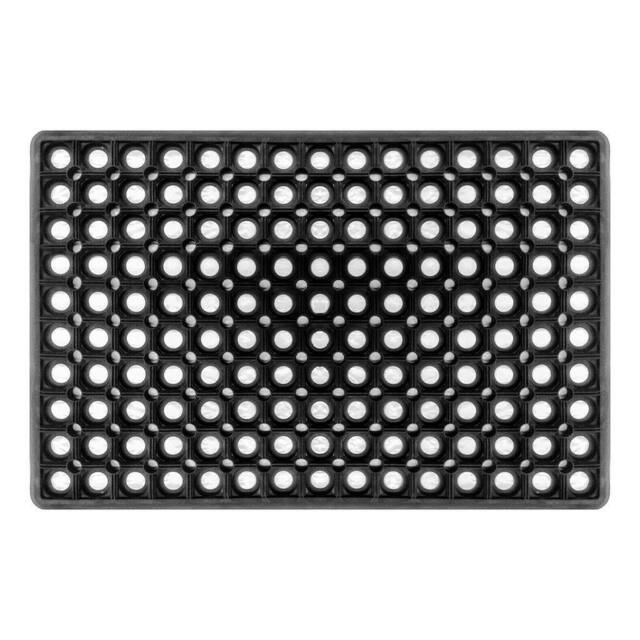 Havendro 1 x Non Slip Industrial Rubber Ring Door Mat Outdoor in Black - Size: 100 cm x 100 cm - image 1