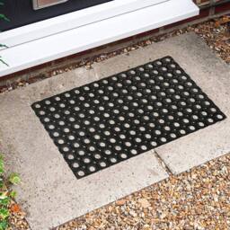 Havendro 1 x Non Slip Industrial Rubber Ring Door Mat Outdoor in Black - Size: 100 cm x 100 cm - thumbnail 3