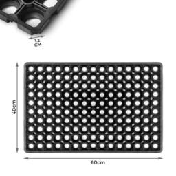 Havendro 1 x Non Slip Industrial Rubber Ring Door Mat Outdoor in Black - Size: 100 cm x 100 cm - thumbnail 2