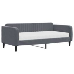 Berkfield Home Daybed with Mattress Dark Grey 90x190 cm Velvet - thumbnail 2