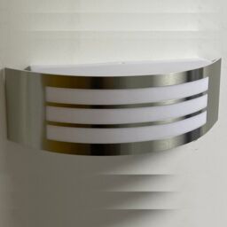 CGC Lighting Striker Stainless Steel Curved Arc Outdoor Wall Light in Silver - thumbnail 5