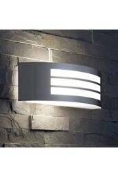 CGC Lighting Striker Stainless Steel Curved Arc Outdoor Wall Light in Silver - thumbnail 2