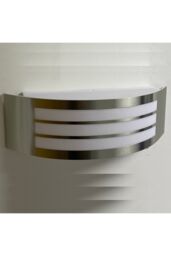 CGC Lighting Striker Stainless Steel Curved Arc Outdoor Wall Light in Silver - thumbnail 3