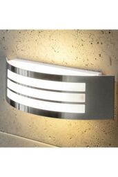 CGC Lighting Striker Stainless Steel Curved Arc Outdoor Wall Light in Silver