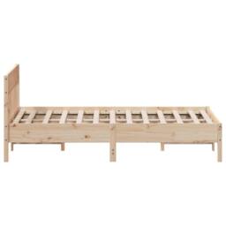 Berkfield Home Beautiful Bed Frame without Mattress 140x200 cm Solid Wood Pine in Natural - thumbnail 5