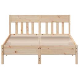 Berkfield Home Beautiful Bed Frame without Mattress 140x200 cm Solid Wood Pine in Natural - thumbnail 4