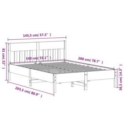 Berkfield Home Beautiful Bed Frame without Mattress 140x200 cm Solid Wood Pine in Natural - thumbnail 9