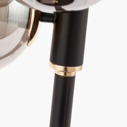 Ruma Retro Glass Ball & Metal Table Lamp Industrial Art Deco Design in Black - thumbnail 4