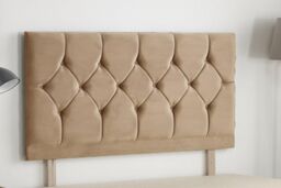 Somnior Ziggy Divan Bed Base with Headboard Plush Velvet in Beige - Size: Small Single - thumbnail 2