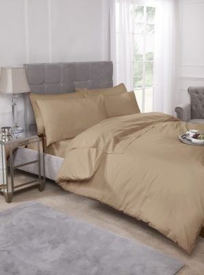 New Edge Blinds Percale Duvet Set in Brown - Size: King - image 1