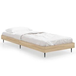 Berkfield Home Bed Frame Sonoma Oak 75x190 cm Small Single Engineered Wood in Brown - thumbnail 2
