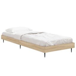 Berkfield Home Bed Frame Sonoma Oak 75x190 cm Small Single Engineered Wood in Brown - thumbnail 3