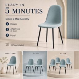 Bravich LTD Ron Velvet Dining Chair in Blue - thumbnail 8