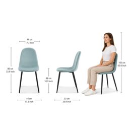 Bravich LTD Ron Velvet Dining Chair in Blue - thumbnail 7