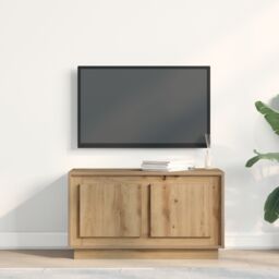 Berkfield Home TV Cabinet Artisan Oak 80x35x45 cm Engineered Wood in Brown - Size: 80 x 35 x 45 cm - thumbnail 4