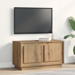 Berkfield Home TV Cabinet Artisan Oak 80x35x45 cm Engineered Wood in Brown - Size: 80 x 35 x 45 cm