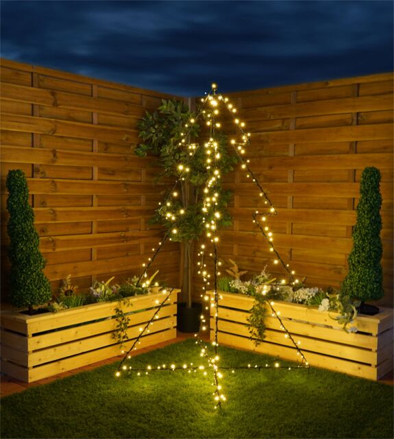 Xmas Haus 1.50m 240 Warm White Led 3D Garden Tree in Black - Size: 1 Pack - image 1