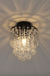 Living and Home Morden Crystal Mount Ceiling Light in Black - thumbnail 6